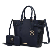 Load image into Gallery viewer, MKF Joelle Faux-Snake Embossed Tote bag with Wallet by Mia K: Baby Blue