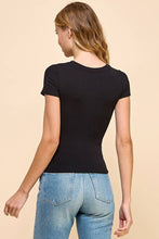 Load image into Gallery viewer, Short Sleeve Crew Neck Ribbed Crop