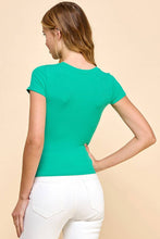 Load image into Gallery viewer, Short Sleeve Crew Neck Ribbed Crop