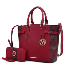 Load image into Gallery viewer, MKF Joelle Faux-Snake Embossed Tote bag with Wallet by Mia K: Baby Blue