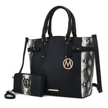 Load image into Gallery viewer, MKF Joelle Faux-Snake Embossed Tote bag with Wallet by Mia K: Baby Blue