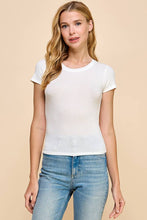 Load image into Gallery viewer, Short Sleeve Crew Neck Ribbed Crop