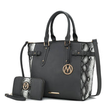 Load image into Gallery viewer, MKF Joelle Faux-Snake Embossed Tote bag with Wallet by Mia K: Baby Blue