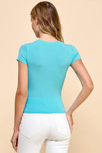 Load image into Gallery viewer, Short Sleeve Crew Neck Ribbed Crop