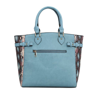 MKF Joelle Faux-Snake Embossed Tote bag with Wallet by Mia K: Baby Blue