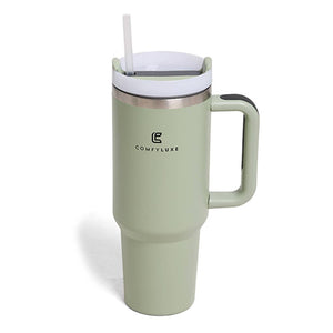 Solid Colored 40oz ComfyLuxe Tumbler with Handle and Straw