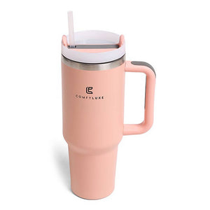 Solid Colored 40oz ComfyLuxe Tumbler with Handle and Straw