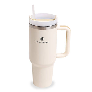 Solid Colored 40oz ComfyLuxe Tumbler with Handle and Straw