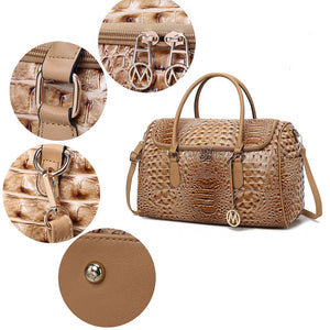 Rina Crocodile Embossed Women’s Duffle Bag by Mia K