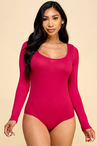 Scoop Neck 8X3 Rib Long Sleeve Bodysuit