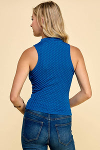 Mock Neck Bubble Knit Tank