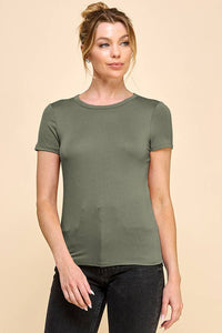 Crew Neck Short Sleeve Basic Top