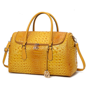 Rina Crocodile Embossed Women’s Duffle Bag by Mia K