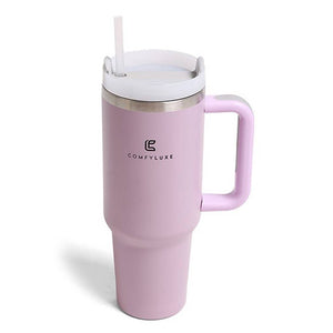 Solid Colored 40oz ComfyLuxe Tumbler with Handle and Straw