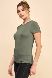 Crew Neck Short Sleeve Basic Top