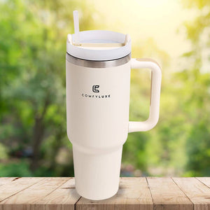 Solid Colored 40oz ComfyLuxe Tumbler with Handle and Straw